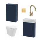 Hudson Reed Juno Wall Hung 440Mm Wc & Tap Electric Blue
