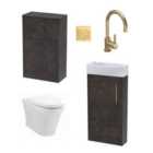 Hudson Reed Juno Floor Standing 440Mm Wc & Tap Metallic Slate