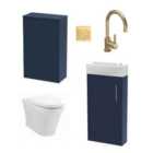 Hudson Reed Juno Floor Standing 440Mm Wc & Tap Electric Blue