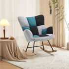Living and Home Tufted Upholstered Rocking Chair, Natural