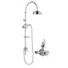 Hudson Reed Twin Exposed Valve & Rigid Riser Kit Chrome / White