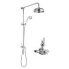 Hudson Reed Twin Exposed Valve & Rigid Riser Kit Chrome / White