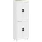 HOMCOM Modern Kitchen Cupboard Storage Cabinet with 4 Shelves - White