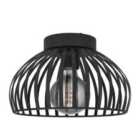 EGLO Mogano 3 Wireframe Black Flush Ceiling Light ?: 28 Cm