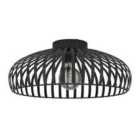EGLO Mogano 3 Wireframe Black Flush Ceiling Light ?: 43 Cm