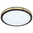 EGLO Pescaito LED Black/Gold Flush Round Ceiling Light