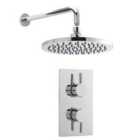 Nuie Concealed Round Thermostatic Twin Valve & Head Chrome