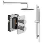 Hadleigh Recessed Dual Control Round Mixer Shower Includes Shower Valve, Shower Head & Riser Rail - Chrome