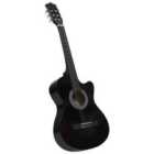 vidaXL Western Classical Cutaway Guitar With 6 Strings Black 38"