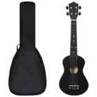 vidaXL Soprano UKulele Set With Bag For Kids Black 23"