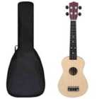 VidaXL Soprano UKulele Set With Bag For Kids Light Wood 23"