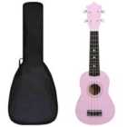 vidaXL Soprano UKulele Set With Bag For Kids Pink 21"