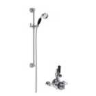 Hudson Reed Twin Exposed Valve & Slide Rail Kit Chrome / Black