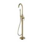 Ottone Freestanding Bath Shower Mixer Tap - Brushed Brass
