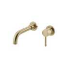 Ottone Wall Mounted Basin Mixer Tap - Brushed Brass
