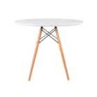 Fusion Living Soho Medium White Table With Beech Wood Legs