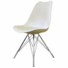 Fusion Living Soho Plastic Dining Chair - Chrome/Vanilla