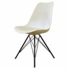 Fusion Living Soho Plastic Dining Chair With Black Metal Legs Vanilla