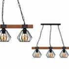 Milagro Pendant Lamp Ulf Black / Wood 3Xe27