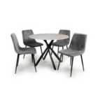 Avesta 1M Grey And 4 Vernon Grey Dining Set