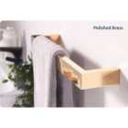 Towelrads Elcot Single Towel Bar Close Ended , 17W - Polished Brass