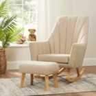 Tutti Bambini Jonah Rocking Nursing Chair With Footstool- Stone