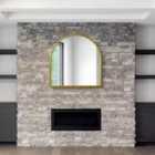 MirrorOutlet Arcus - Gold Framed Arched Leaner / Wall Mirror 39" X 39" (100cm X 100cm)