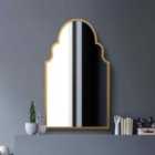 MirrorOutlet Arcus - Gold Metal Framed Arched Wall Mirror 41" X 24" (104cm X 61cm)