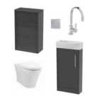 Hudson Reed Juno Floor Standing 440Mm Wc & Tap Graphite Grey