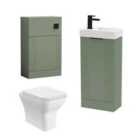 Nuie Deco Floor Standing 400Mm Unit Wc & Tap Satin Green
