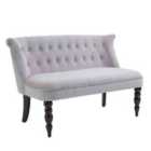 HOMCOM Velvet-Feel French Inspired Two-Seat Lounger Couch Wood Frame Vintage