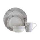Interiors By Ph 16 Piece White And Grey Marble Dinner Set