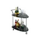 Interiors By Ph Black Tempered Glass Serving Trolley