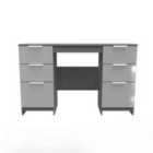 Ready Assembled Plymouth Double Pedestal Desk In Uniform Grey & Dusk Grey