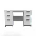 Ready Assembled Plymouth Double Pedestal Desk In White