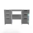 Ready Assembled Plymouth Double Pedestal Desk - Grey/White