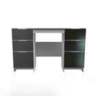 Ready Assembled Plymouth Double Pedestal Desk In Black & White