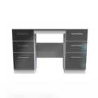 Ready Assembled Worcester Double Pedestal Desk In Black & White