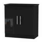 Ready Assembled Knightsbridge 2 Door Cabinet - Black Gloss
