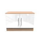 Ready Assembled Contrast Compact 2 Door Tv & Media Unit In White & Bardolino Oak