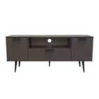 Ready Assembled Hong Kong B 2 Door 1 Drawer Wide Tv Unit In Graphite