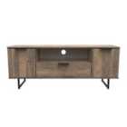 Ready Assembled Hong Kong G 2 Door 1 Drawer Wide Tv Unit In Vintage Oak