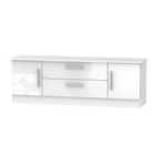 Ready Assembled Contrast 2 Door 2 Drawer Superwide Tv Unit In White