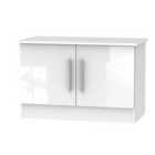 Ready Assembled Contrast Compact 2 Door Tv & Media Unit In White