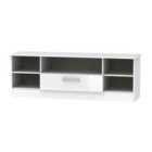 Ready Assembled Contrast Wide 1 Drawer Tv & Media Unit In White