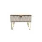 Ready Assembled Diamond 1 Drawer Wide Side Table In Kashmir Matt