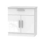 Ready Assembled Contrast 1 Drawer 2 Door Sideboard In White