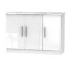Ready Assembled Contrast 3 Door Sideboard In White