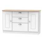 Ready Assembled Victoria 2 Door 3 Drawer Sideboard In White Ash & Oak