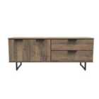 Ready Assembled Hong Kong G 2 Drawer 2 Door Wide Sideboard In Vintage Oak